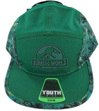 New Jurassic World T-Rex Snapback Baseball Hat Green Youth