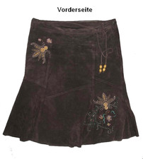 / Vero Moda / suede leather skirt / traditional skirt in dark brown size L approx. 42