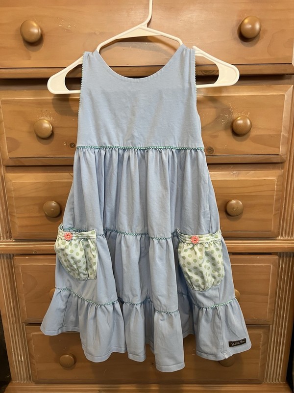 Matilda Jane Girls 10 Happy And Free Mission Bay Dress Blue Sleeveless 21001D