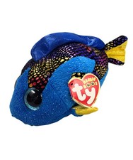 Ty Beanie Boos - Aqua the Fish, Glitter Eyes, MWMT Stuffed Animal Toy