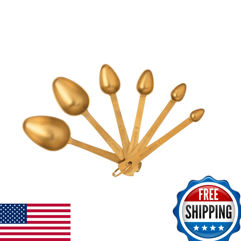 Bloomingville Gold Stainless Steel Measuring Spoons Set Of 6 Ah1305