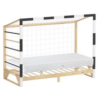 Kinderbett Mit Matratze Einzelbett Jugendbett Lattenrost Kiefernholz 90X200 Cm
