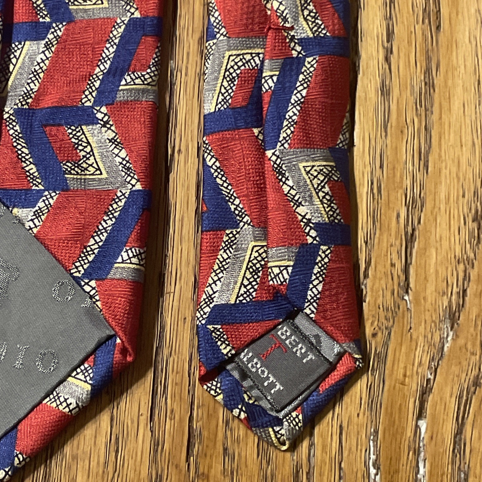 Vintage EUC Robert Talbott Studio Geometric Silk … - image 9