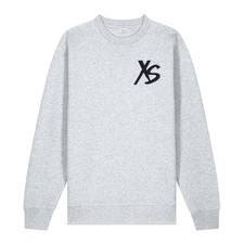 NEW Size MEDIUM Light Grey Heather XS Felt Patch Crewneck Sweatshirt