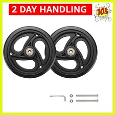 Black Solid Walker Wheels Replacement - 6 Inch Drive Rollator Wheels Pack of 2