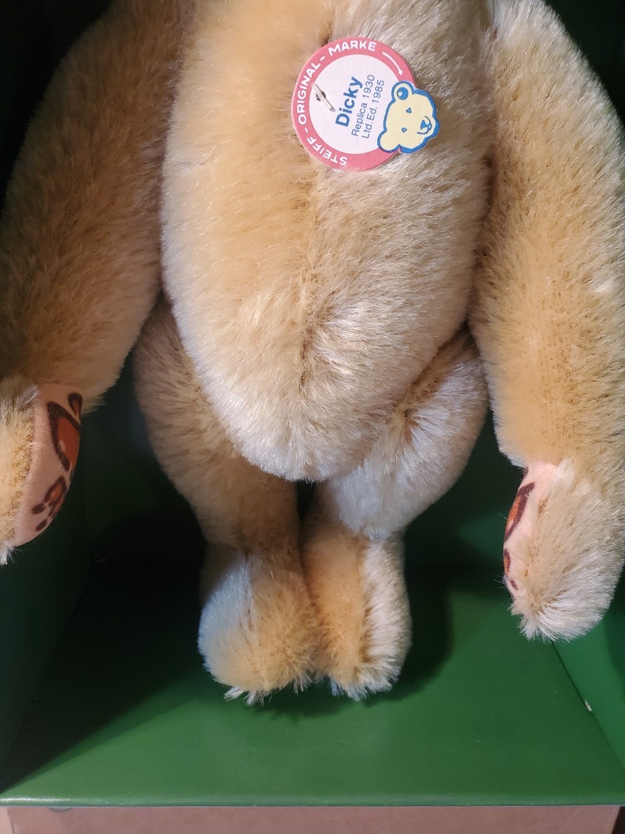 Steiff Dicky Bear 1930 Replica COA Le 0172/32 Vintage 1985 Blonde