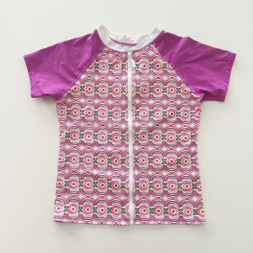 GARNET HILL KIDS 3 Piece Swim Set : Bikini + Rashguard - Magenta, Girls 10 - Image 3 of 4