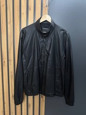Emporio Armani Black Perfored Leather Jacket ...