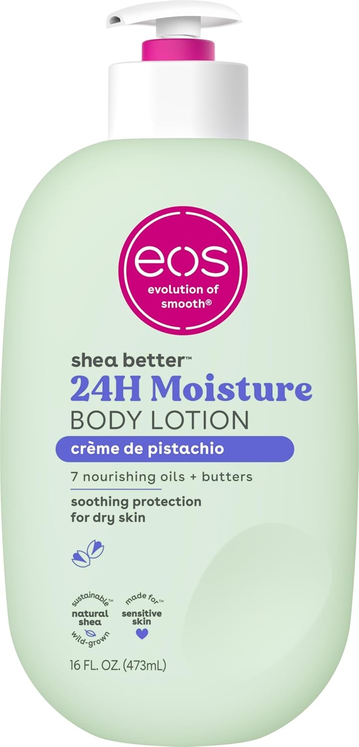 eos Shea Better Body Lotion Crème de Pistachio – 16 fl oz Vegan 24-Hour Moisture