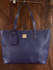 Dooney & Bourke Charleston Shopper Tote Midnight Blue Saffiano Leather Large