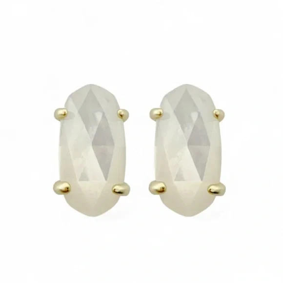 Pendientes Kendra Scott Betty de oro mate con concha de marfil Foto 2 de 4