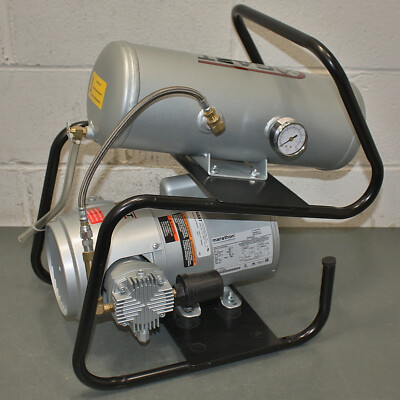 Gast Electric Air Compressor, 120/240V AC, 3/4 HP, 1 Stage, 100 psi, 2 Gal