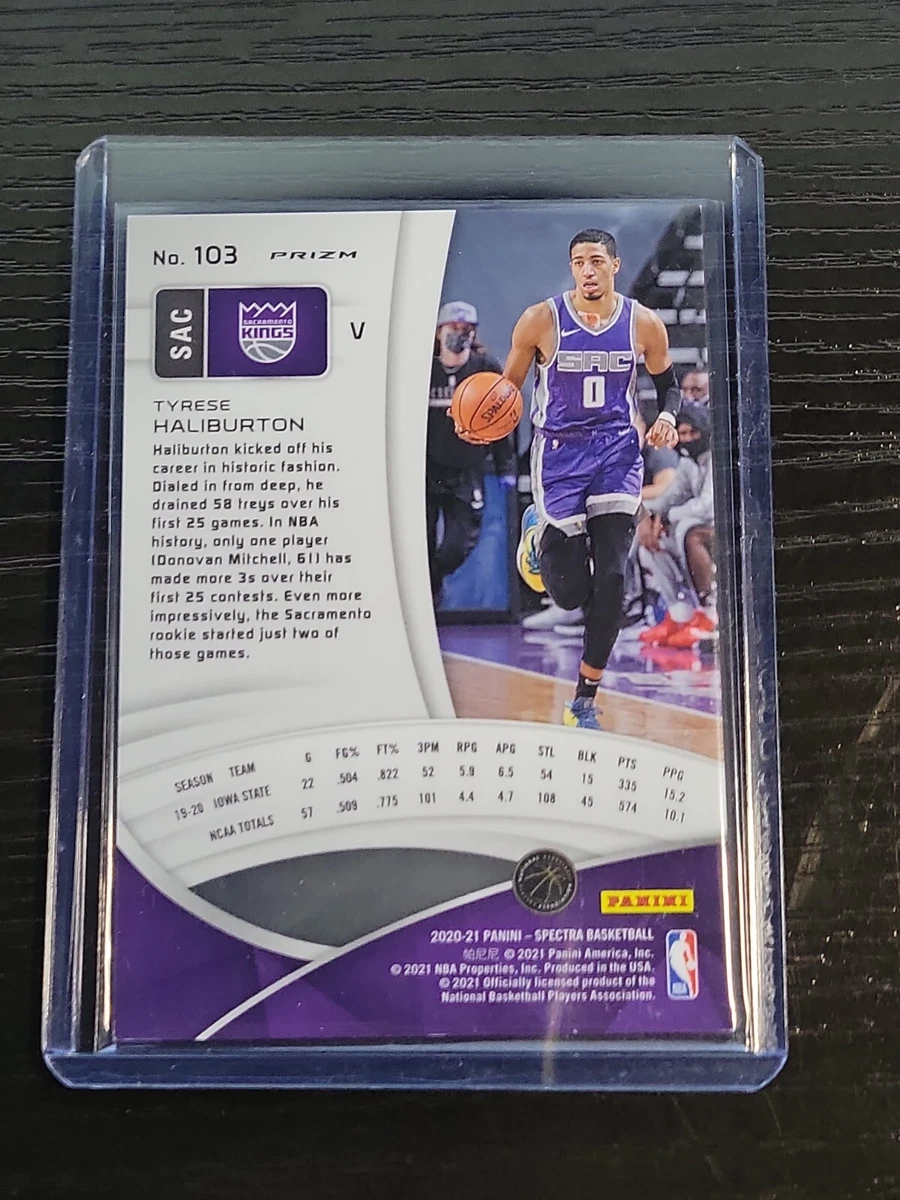 2020 Spectra Tmall Asia Tyrese Haliburton Red Hyper Prizm RC 
