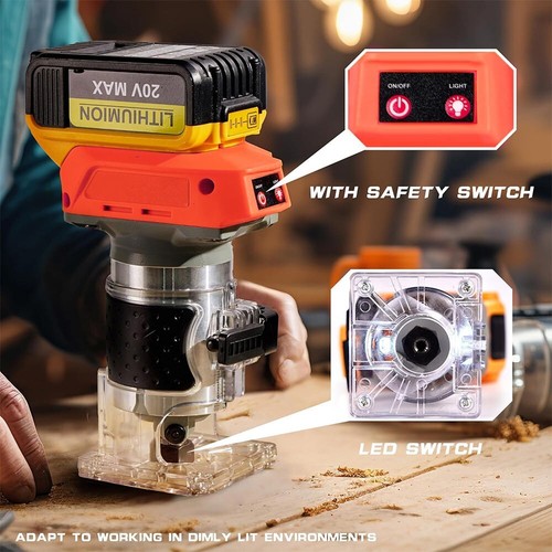 For Dewalt XR DCB 18V Battery Cordless Electric Hand Trimmer Router Laminate - Picture 5 of 12