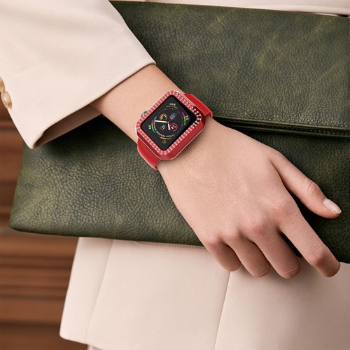 For Apple Watch Series 7/6/5/4/SE Bling Protective Case Covers Screen Protector - Picture 32 of 42
