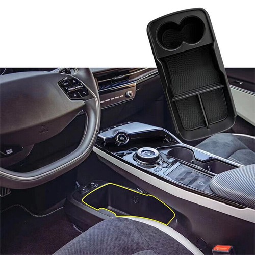 Black Interior ABS Armrest Console Central Storage Box FIT For Kia EV6 2022 2023 - Foto 4 di 4