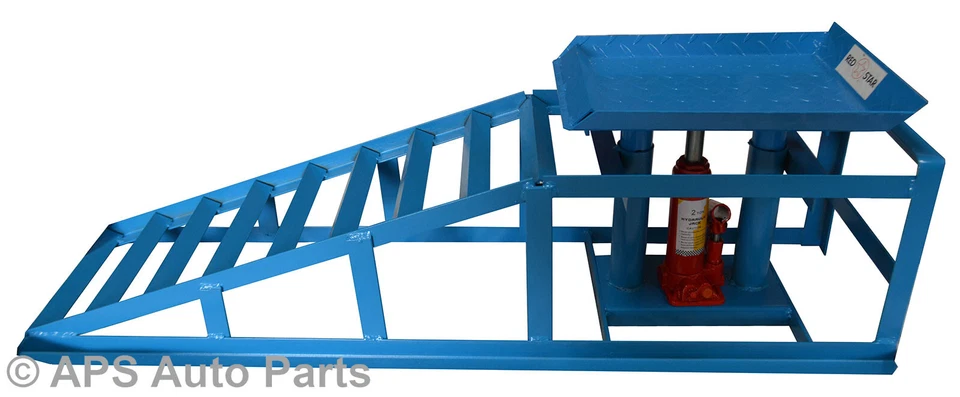 Hydraulic Car Ramps 2x Heavy Duty 3000lbs Garage Van Bottle Lift Jack Ramp - Image 3 of 4