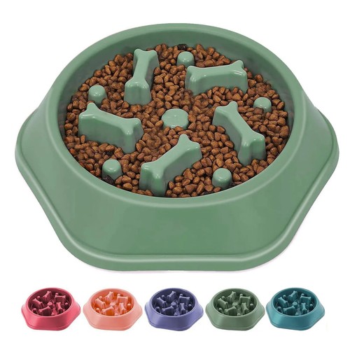 Slow Feeder Dog Bowl Large Pet Anti Bloat Gulp Interactive Puppy Cat Feed Dish - Picture 9 of 13