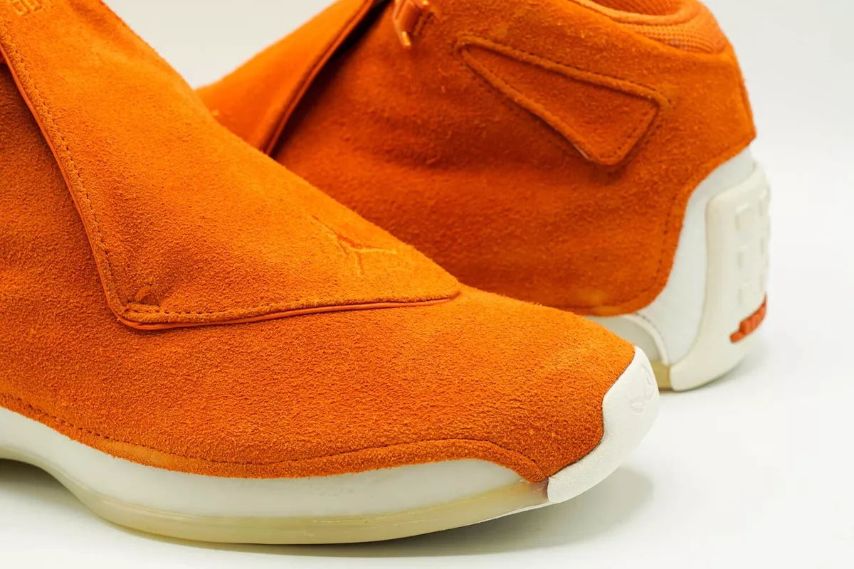 AIR JORDAN 18 XVIII RETRO USED SIZE 10 CAMPFIRE ORANGE SAIL AA2494
