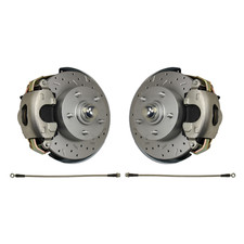 1968-74 Chevrolet Nova Front Disc Brake Conversion Kit With Drilled Rotors
