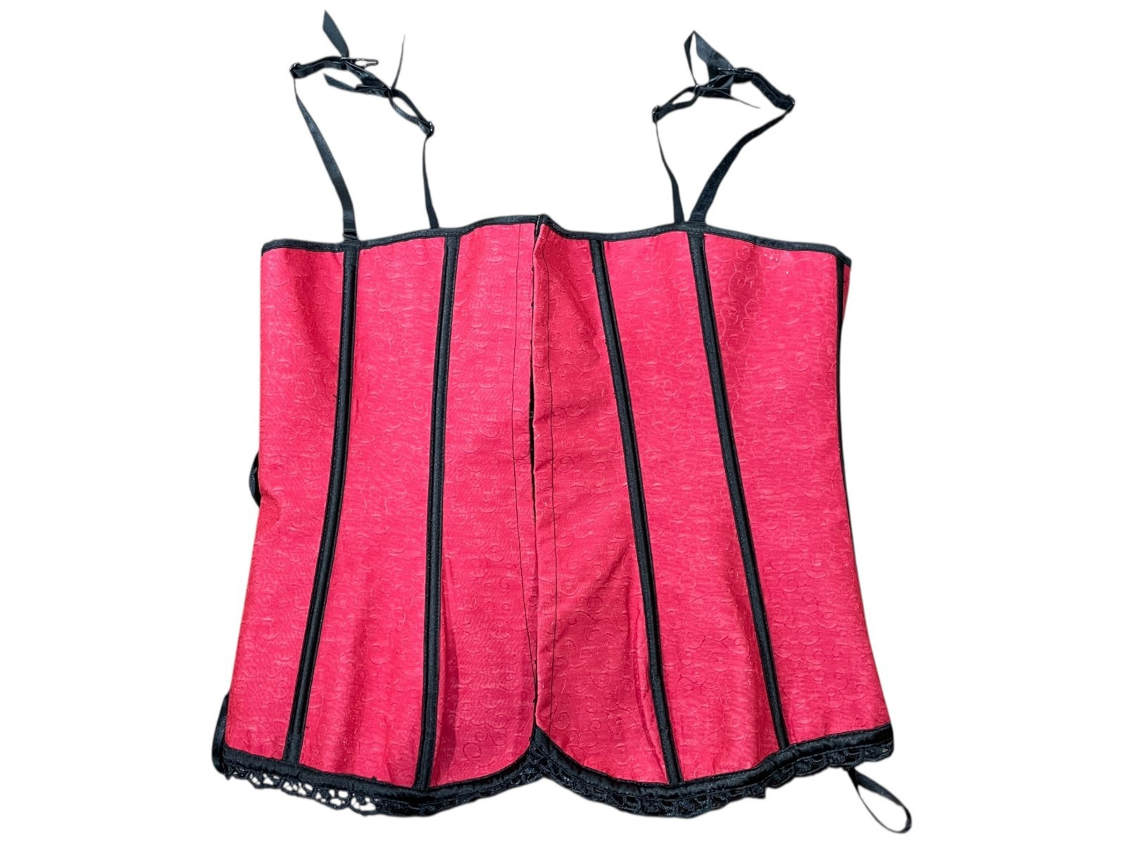 Dreamgirl Corset Sz 1X Red Black Cosplay Ren Faire Bustier Cinch Lace Up Fantasy