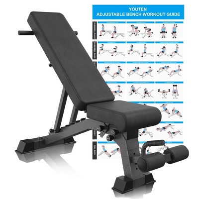 YouTen 1000 LB Weight Bench Heavy Capacity | 9-4-4 Almost 90° Adjustable In