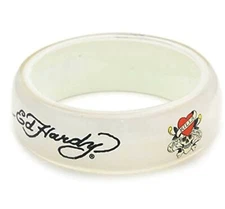 Ed Hardy Christian Audigier Slip on Bangle Original Licensed Bracelet Cuff White