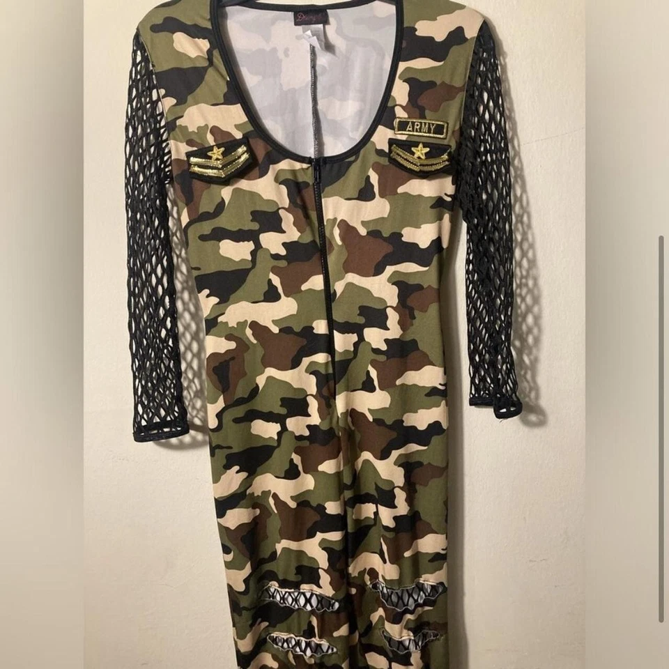 Macacão Dreamgirl Army Dance Fishnet Fantasia Body Médio - Imagem 2 de 4