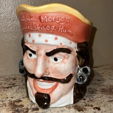 Vintage Captain Morgan Spiced Rum Ceramic Pirate Head Face Pitcher Mug- Japan
