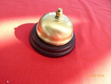BRASS SERVANTS BELL-WOODEN BASE- XMAS GIFT FOR YOUR MUM-NAN-BUY NOW