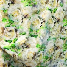 55'' Wide Digitally Rose Floral Rayon Viscose Fabric For Dress Robe Shawl