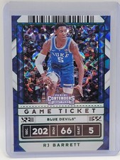 2020 Panini Contenders Draft Picks #12 RJ Barrett Game Ticket Green Explosion
