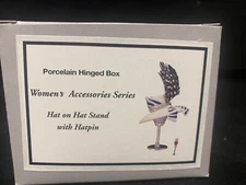 Hat Hat Stand Hatpin PHB Porcelain Hinged Box by Midwest of Cannon Falls