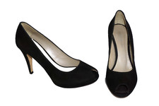 Karen Millen black suede peep toe shoes UK size 5.5. EU 38.5. Closing down sale.