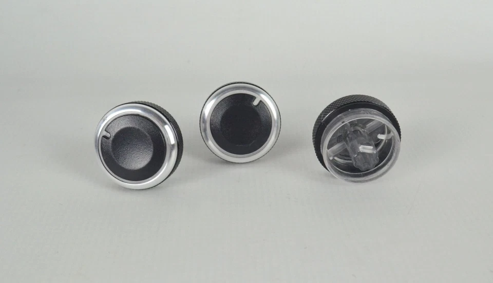 3 manopole riscaldamento alluminio cromato per Ford Focus Mondeo C-Max S-Max - Immagine 3 di 4