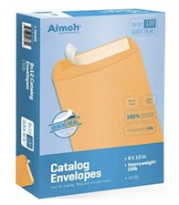 9 X 12 Self-Seal Brown Kraft Catalog Mailing Envelopes - 28lb - 100 Count, 9x12