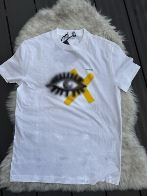 PRADA Polka Dot X-Ray Tshirt | White | Size S / Small | Cotton Logo