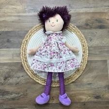 Ganz Sophia Rag Doll Large Soft Doll Purple Floral Dress 20"
