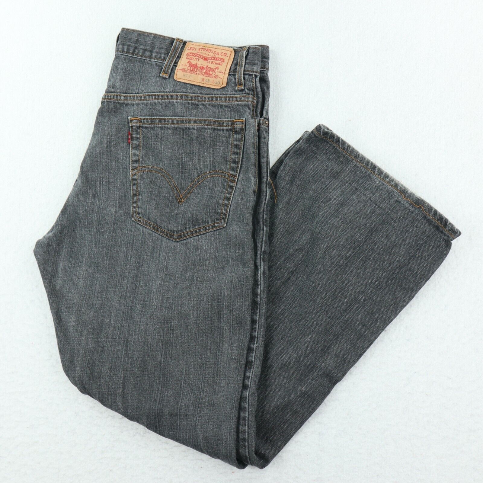 Levi's 517 Bootcut Jeans Gray Dark Wash Men's 36x28 Denim 100 
