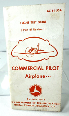 1975 Flight Test Guide Commercial Pilot Airplane FAA DOT