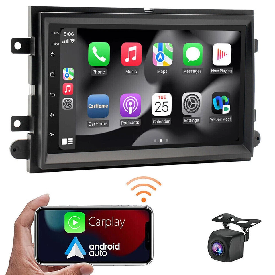 Reproductor GPS radio estéreo para automóvil Apple Carplay Android 13 Mercury Milan 2006-2009 Foto 4 de 4