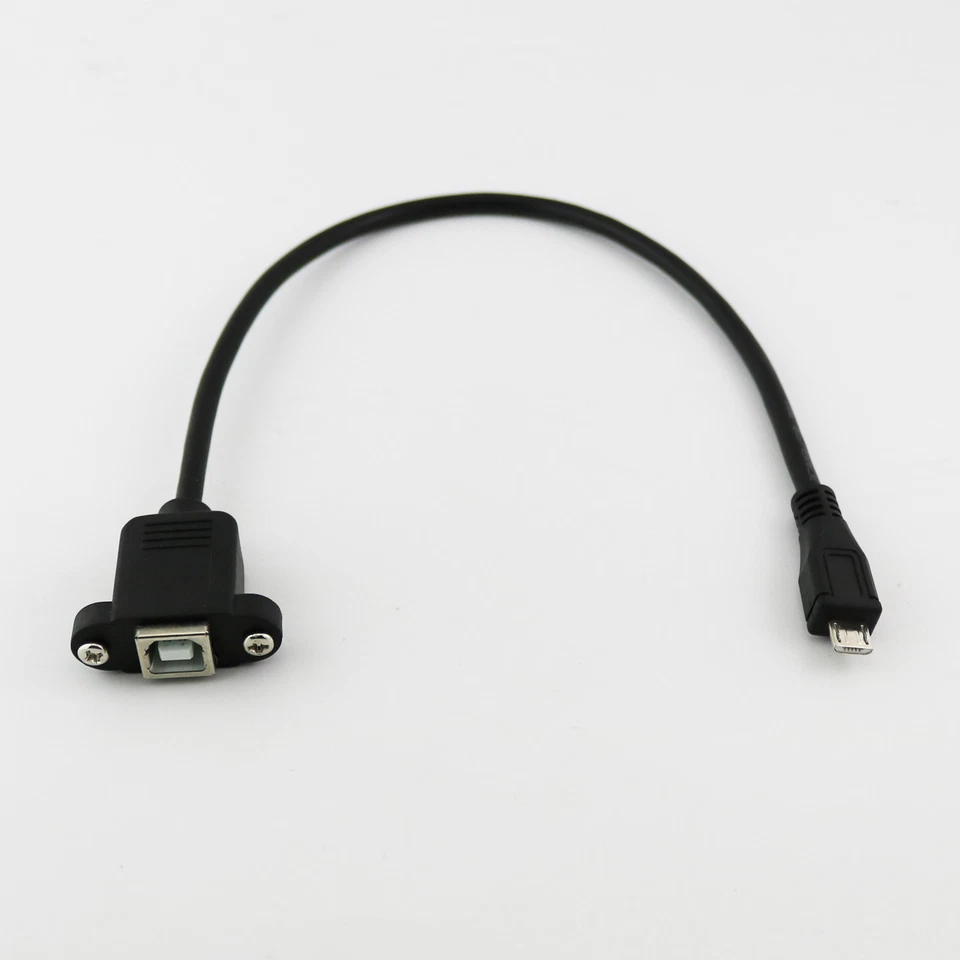10x Printer Panel Mount USB 2.0 B Female Socket To Micro USB 5Pin Male Cable 1FT - Image 2 of 4
