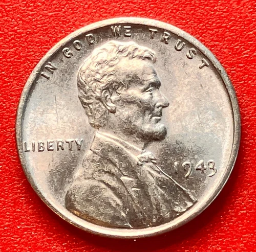 1943-P Lincoln Wheat Cent Penny GEM RD BU From an Original Bank Roll