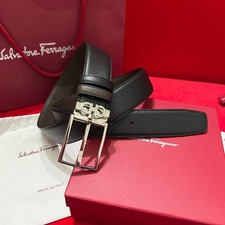 Salvatore Ferragamo Gancini Men's Reversible Leather Belt