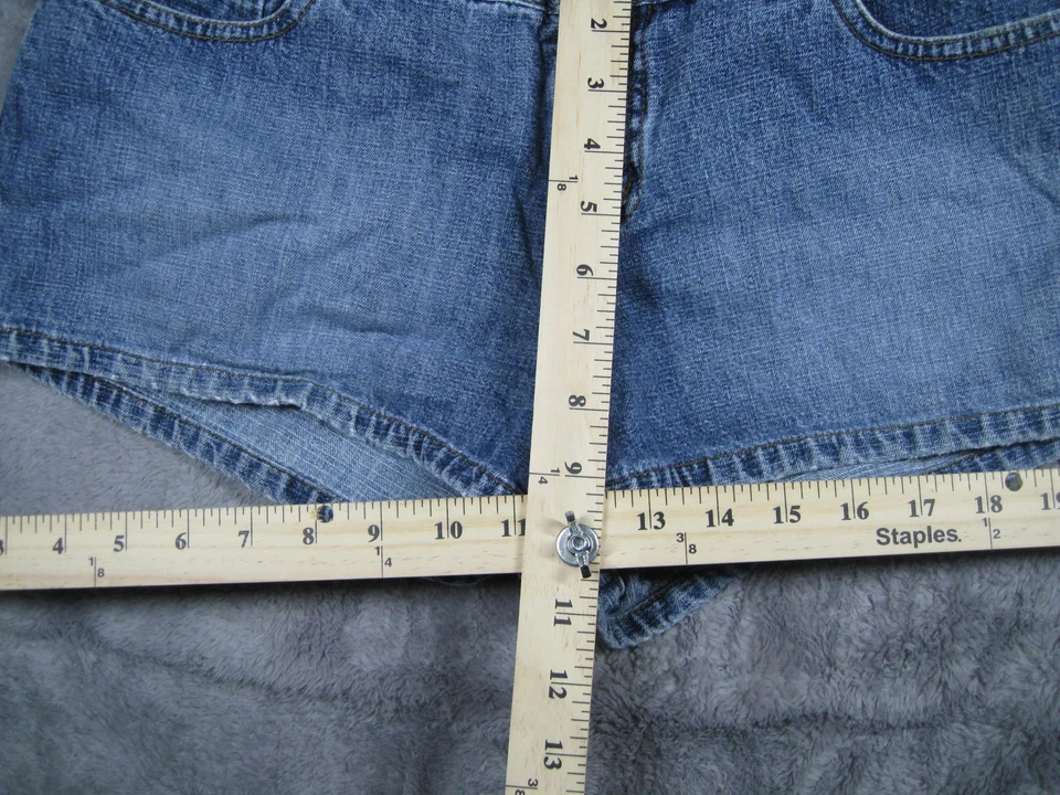 Pantalones Cortos Paris Blues Para Mujer 13 Azul Denim Jean Tiro Alto Bolsillos Desgastados Informales Foto 3 de 4