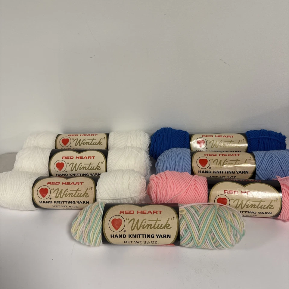 复古 批量 Red Heart Sayelle Worsted Wintuk 丙烯酸 Orlon 4 层针织纱线 — 第 3/4 张图片