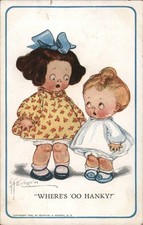 Grace Wiederseim Where's 'Oo Hanky? Little Girls Postcard 1910 El Portal Vintage