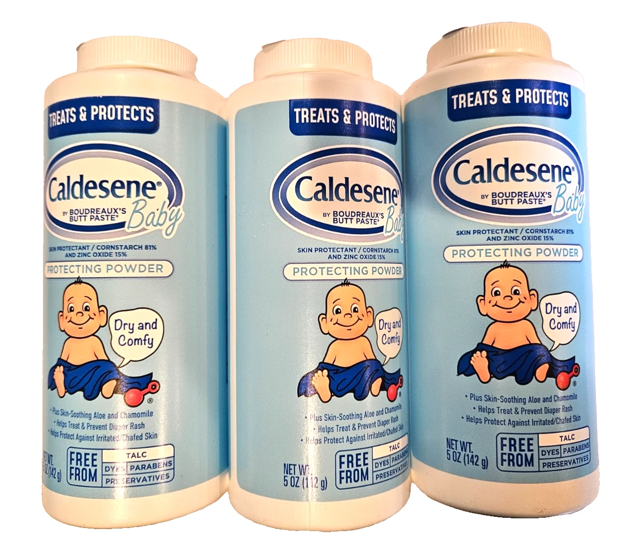 Caldesene Baby POWDER w Zinc Oxide 5oz ( 3 pack ) BLUE NEW LOOK ARRIVING!
Opens in a new window or t
