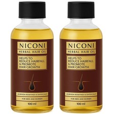 (2 x 100ml) Niconi Herbal Hair Oil Natural Hair Fall Solution For Women and Men