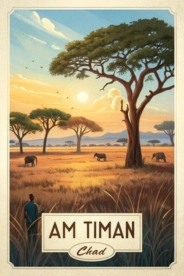 Captivating Am Timan, Chad Travel Poster - Serene Savannah Art Print A1-A4 Poste